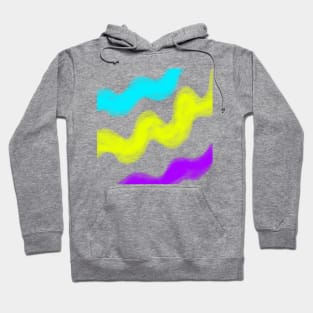 Yellow purple blue watercolor stripes art Hoodie